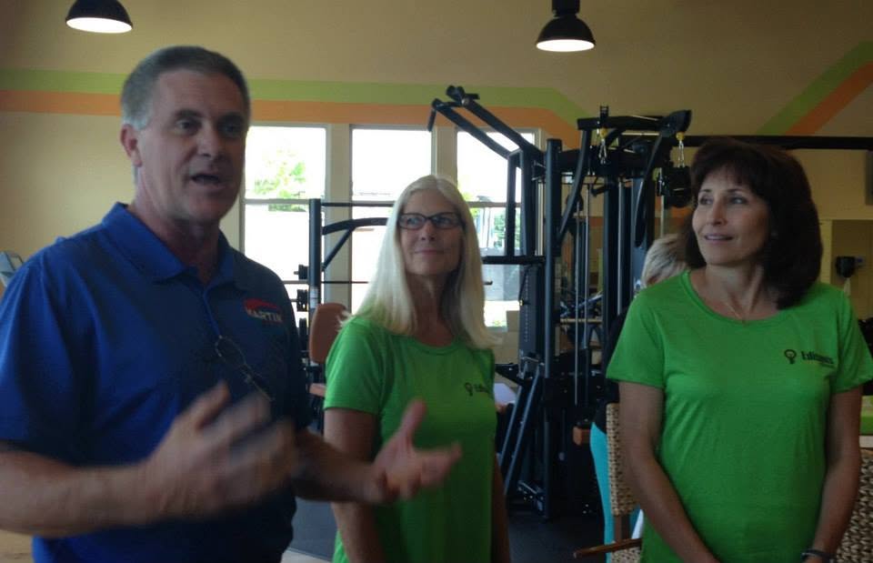 Ed McCormick speaking to members at Edison's Smart Fitness.